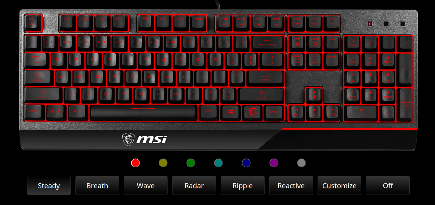 Msi per key rgb keyboard не подключено что делать